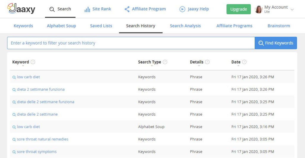 jaaxy-keyword-research-tool-features-search-history