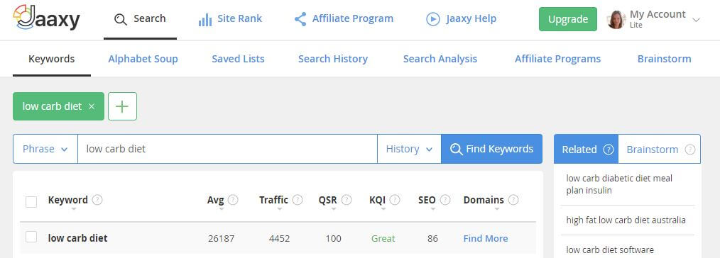 jaaxy-keyword-research-tool-features-search